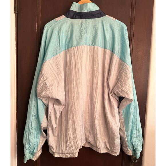 90s Vintage SERGIO TACCHINI | Blue and White Windbreaker Track Jacket Sz 56 / XL - Picture 7 of 7